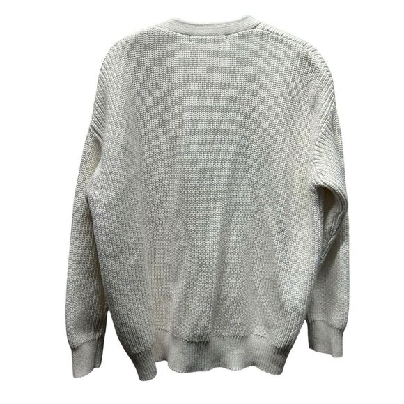 Quince 100% Organic Cotton Ivory Oversized Boyfriend Knit Cardigan Size Small - Picture 6 of 11